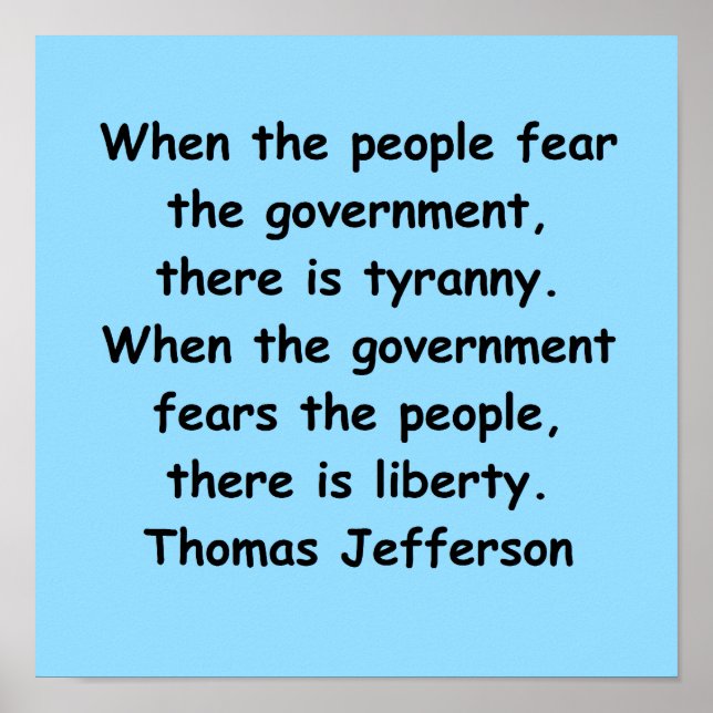 Thomas jefferson Zitat Poster (Vorne)