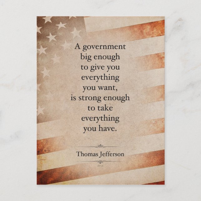 Thomas Jefferson Zitat Postkarte (Vorderseite)