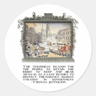 Thomas Jefferson Zitat: Tyrannei in der Regierung Runder Aufkleber
