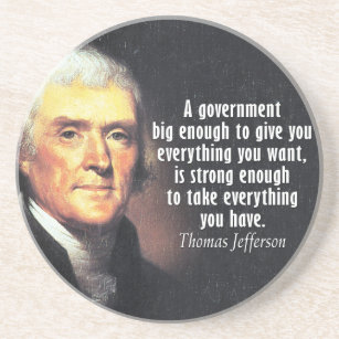 Thomas Jefferson Zitat über Big Government Getränkeuntersetzer