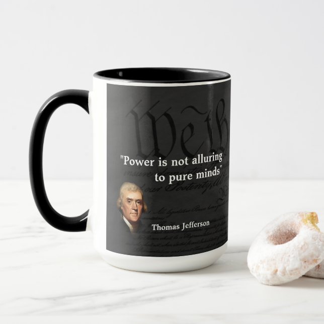 Thomas Jefferson Zitat über reine Minds Tasse (Mit Donut)