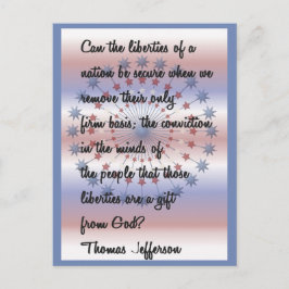 Thomas Jefferson Zitat "Unsere Freiheiten" Postkarte