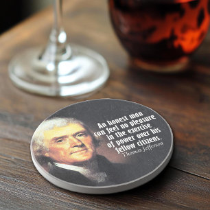 Thomas Jefferson Zitat zum Power Sandstein Untersetzer