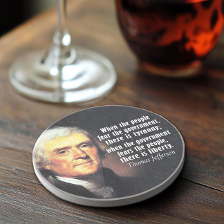 Thomas Jefferson Zitat zur Freiheit Getränkeuntersetzer