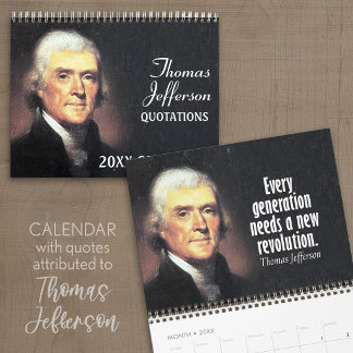 Thomas Jefferson Zitate mit präsidentiellem Foto Kalender