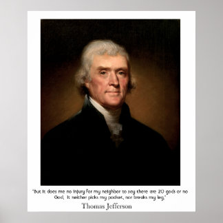 Thomas Jefferson zu Staat und Religion Poster