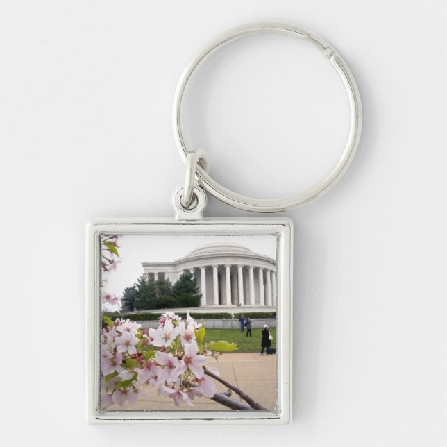 Thomas- Jeffersondenkmal mit Kirschblüten Schlüsselanhänger (Vorne)