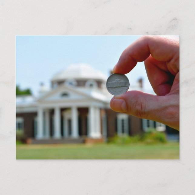 Thomas Jeffersons Monticello Postkarte (Vorderseite)