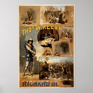 Thomas Keene im Vintagen Theater Richard III Poster