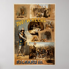 Thomas Keene im Vintagen Theater Richard III Poster