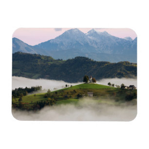 Thomas Kirche und Berge, Slowenien Rektmagnet Magnet