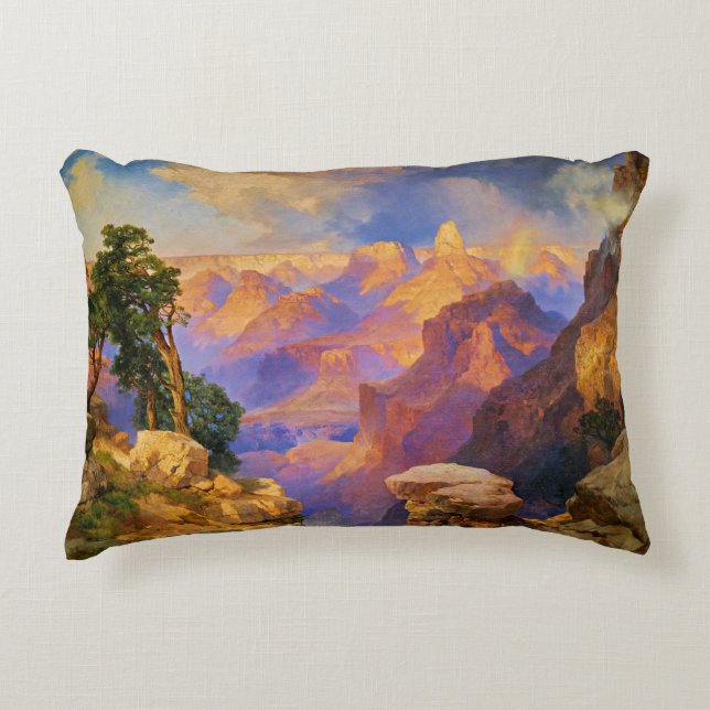 Thomas Moran art, Grand Canyon mit Rainbow Dekokissen (Vorderseite)