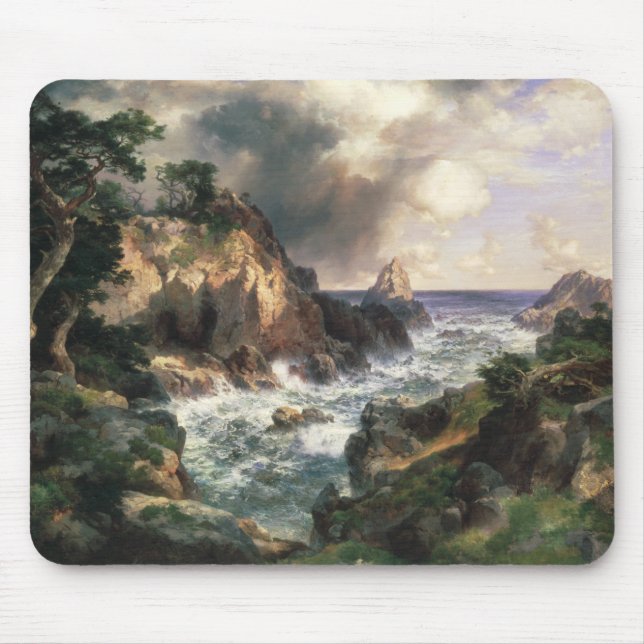 Thomas Moran - Punkt Lobos, Monterey, Kalifornien Mousepad (Vorne)