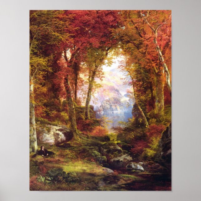 Thomas Moran - Unter den Bäumen Poster (Vorne)