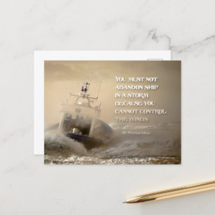 Thomas More inspirierendes Zitat "Kontrolle Winds" Postkarte