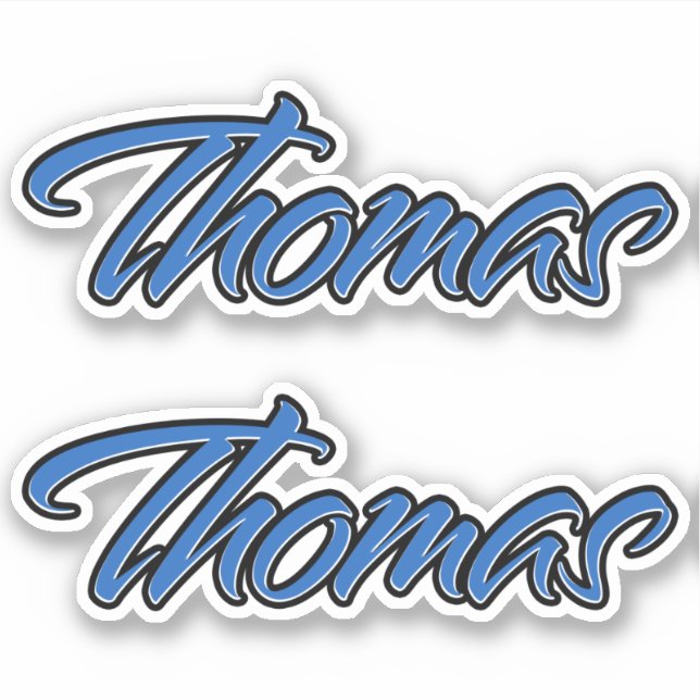 Thomas Name blue Aufkleber Sticker Stickerset (Vorderseite)
