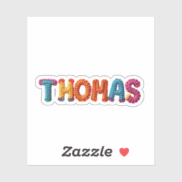 THOMAS Name in lebendigem Häkelmuster Aufkleber