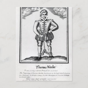 Thomas Nashe , aus einer Broschüre, Pub. 1597 Postkarte