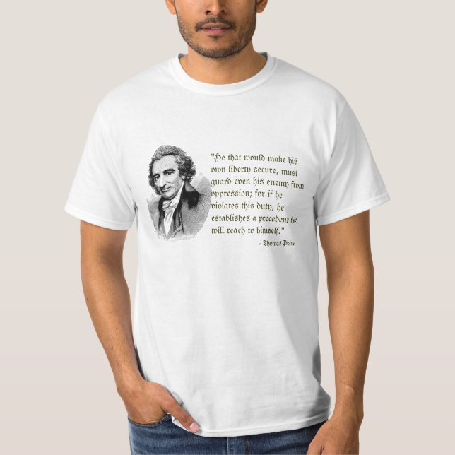 Thomas Paine auf Freiheits-T - Shirt (Vorderseite)