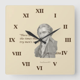 Thomas Paine Dies sind Zeiten, in denen Männer ihr Quadratische Wanduhr