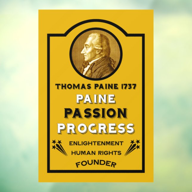 Thomas Paine Fensteraufkleber (Blatt 3)