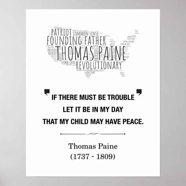 Thomas Paine Liberty Zitat Poster (Vorne)