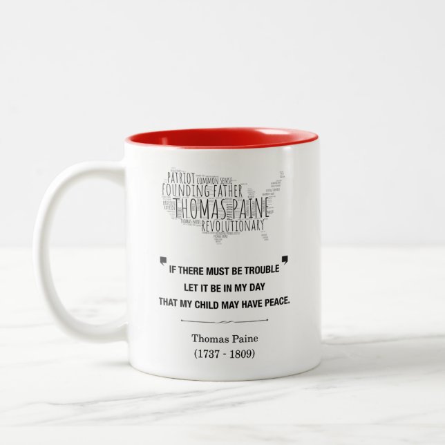 Thomas Paine Liberty Zitat Zweifarbige Tasse (Links)