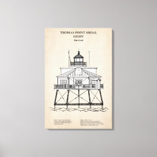 Thomas Point Shoal Leuchtturm - Maryland - SBD Leinwanddruck