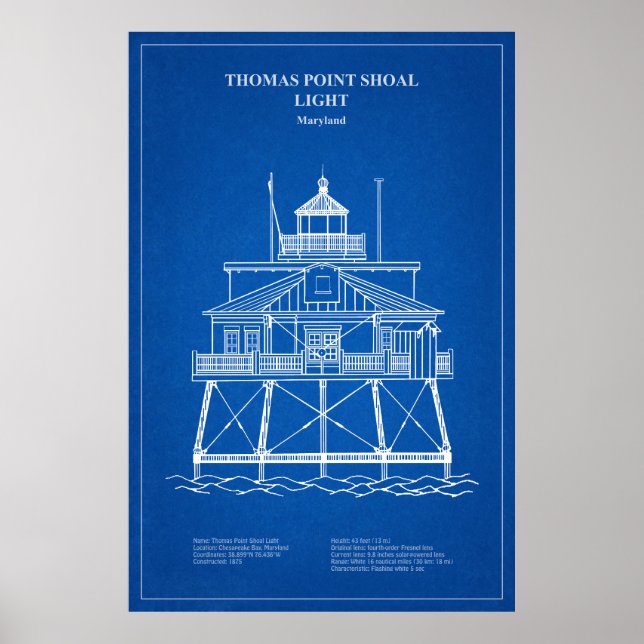 Thomas Point Shoal Lighthouse - Maryland - AD Poster (Vorne)