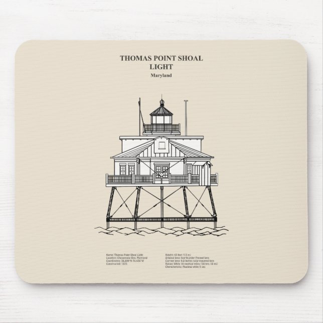 Thomas Point Shoal Lighthouse - Maryland - SBD Mousepad (Vorne)
