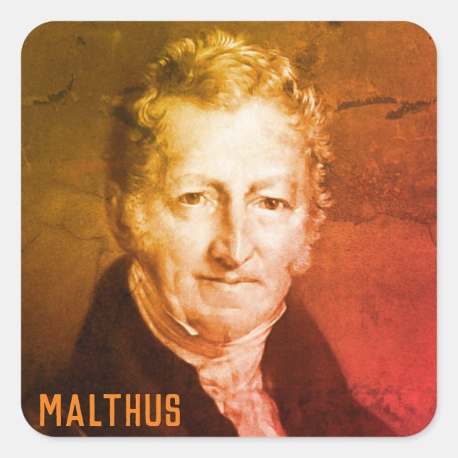 Thomas R. Malthus Square Sticker (Vorderseite)