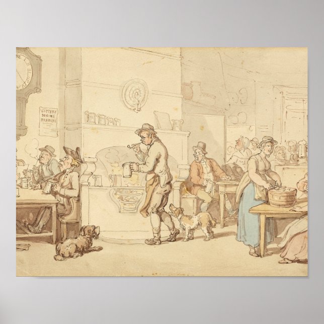 Thomas Rowlandson - Inneres eines Gasthauses Poster (Vorne)