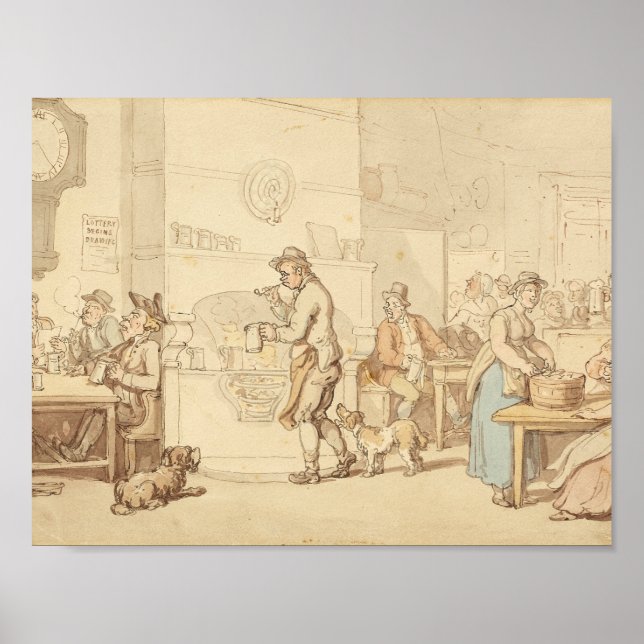 Thomas Rowlandson - Inneres eines Gasthauses Poster (Vorne)