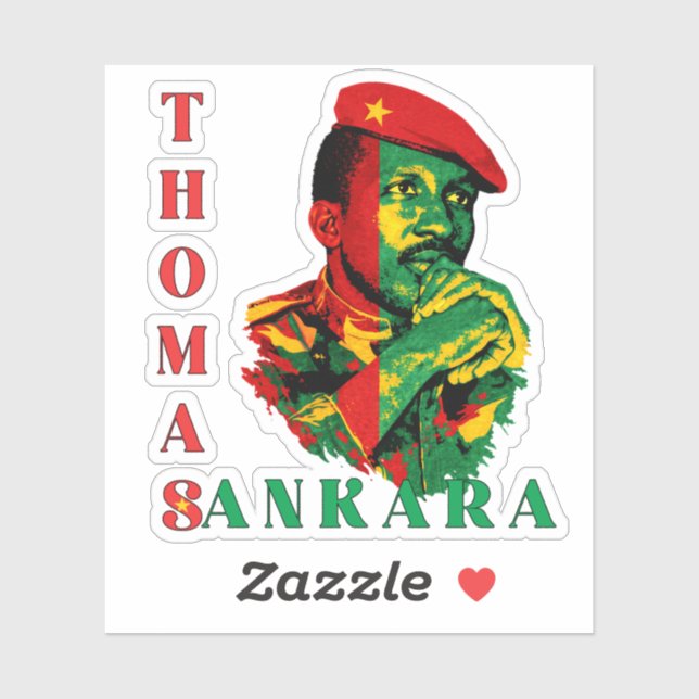 Thomas Sankara Aufkleber – Panafrikanischer Revolu (Blatt)