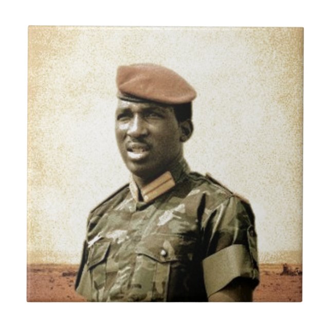 Thomas Sankara - Burkina Faso - afrikanischer Fliese (Vorderseite)
