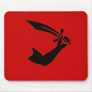 Thomas Tew-Mauspad (schwarzes Design) Mousepad