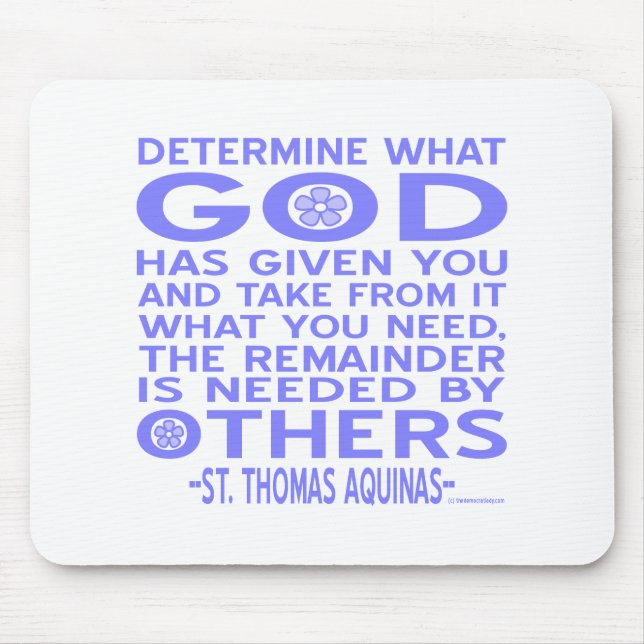 Thomas von Aquin Gott gegebene Hellblau Mousepad (Vorne)