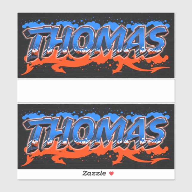 Thomas Vorname Name Graffiti Aufkleber Sticker (Blatt)