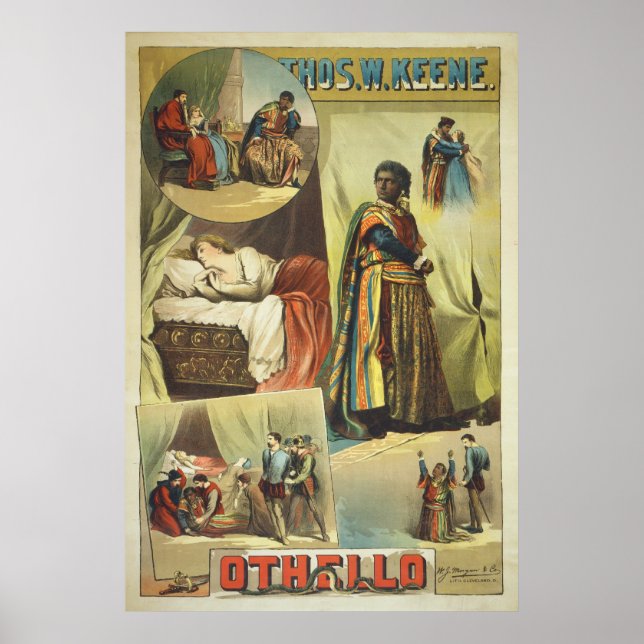 Thomas W. Keene in William Shakespeares Othello Poster (Vorne)