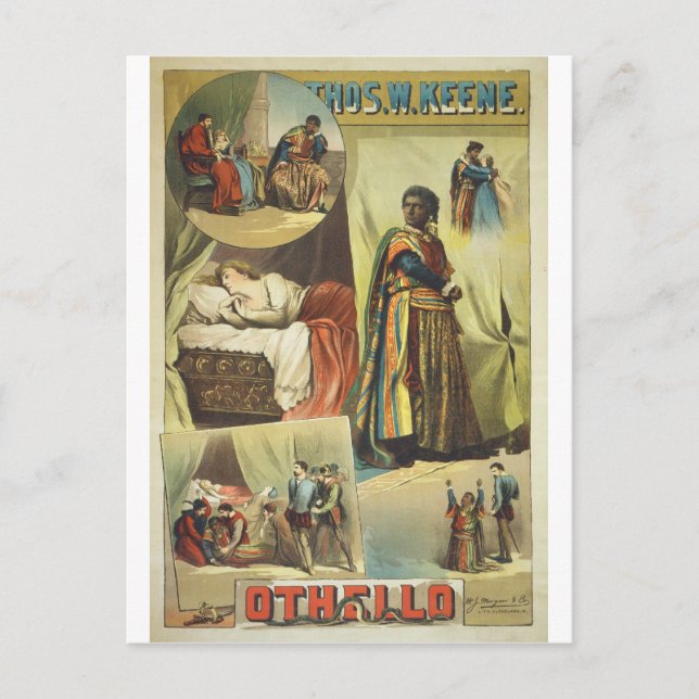 Thomas W. Keene in William Shakespeares Othello Postkarte (Vorderseite)