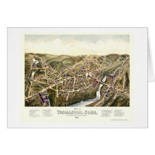 Thomaston, panoramische Karte CT - 1879