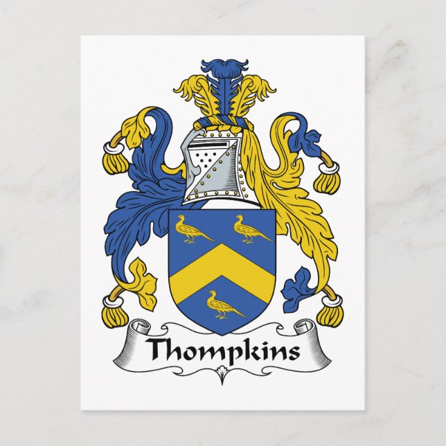Thompkins Familienwappen Postkarte (Vorderseite)