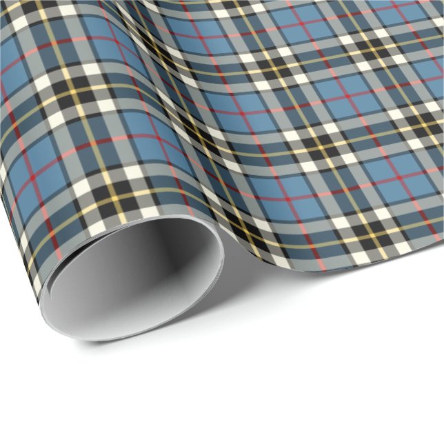 Thompson Clan Blue Formal Dress Tartan Geschenkpapier (Rolleneckpunkt)