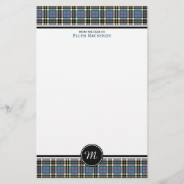 Thompson Clan Blue Formal Dress Tartan Monogram Briefpapier
