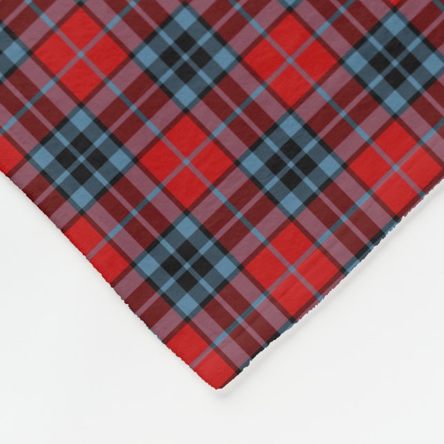 Thompson Clan Red und Light Blue Tartan Fleecedecke (Ecke)