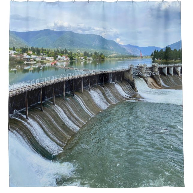 Thompson Falls Staudamm Duschvorhang (Vorderseite)