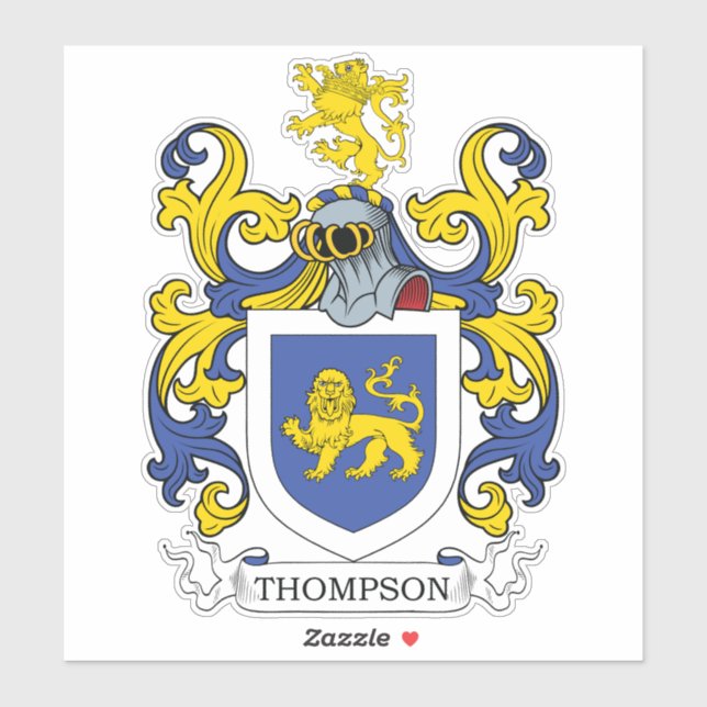 Thompson Familienwappen Aufkleber (Blatt)