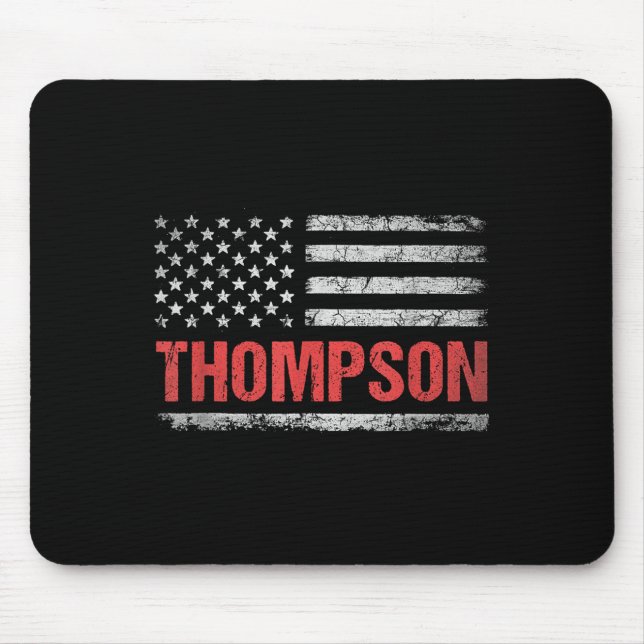 Thompson Name American Flag - Nachname von Thompso Mousepad (Vorne)