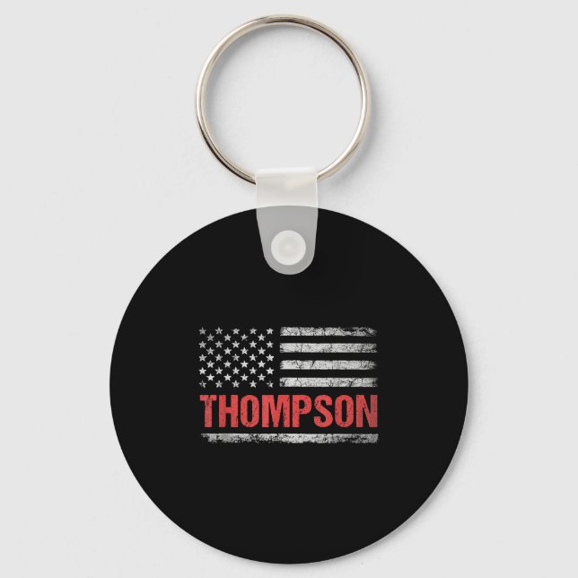 Thompson Name American Flag - Nachname von Thompso Schlüsselanhänger (Vorderseite)