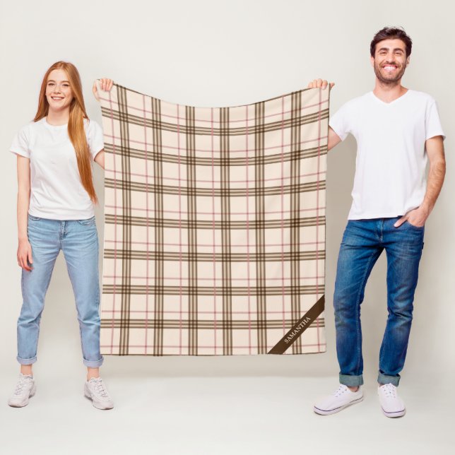 Thompson Scottish kariert Tartan beige braun Fleecedecke (Beispiel)